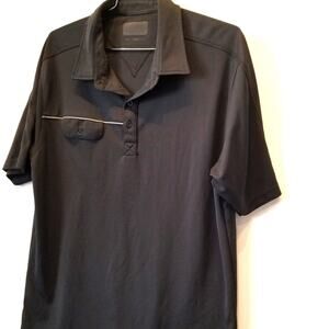 AUR Mens Black Polo or Rugby Shirt Long Sleeve Short Sleeve Collar Shirt Size XL